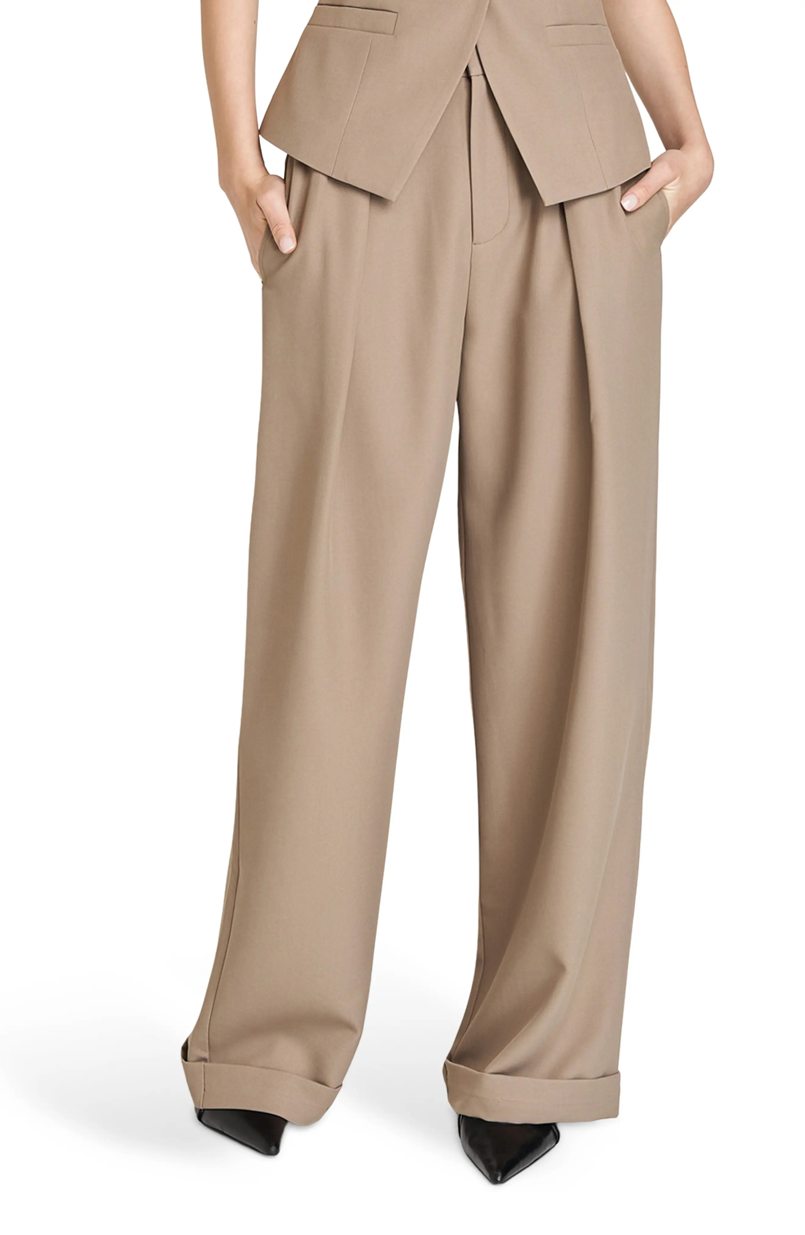 WAYF, Maddox Pleated Cuff Trousers