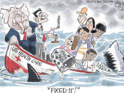 Political cartoon U.S. Obamacare GOP