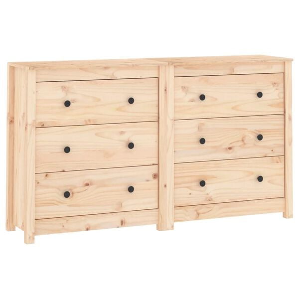 Vidaxl Sideboard 140x35x80 Cm Solid Wood Pine