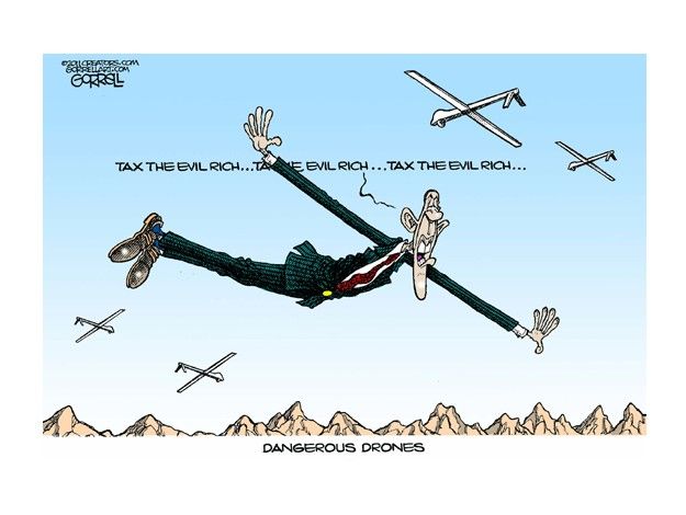 Obama drones on