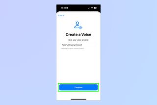 A screenshot showing how to set up Personal Voice on iPhone