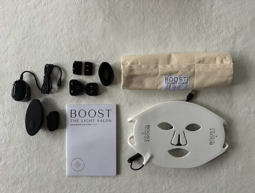 Neha P., a 'Marie Claire' tester, tests The Light Salon Boost Advanced LED Light Therapy Face Mask