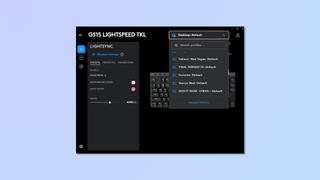 Screenshot of the Logitech G Hub companion app for the Logitech G515 Lightspeed TKL