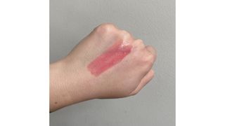 Swatch of the Sephora Collection Better Balm Shiny Lip Oil in Vibrant Poppy