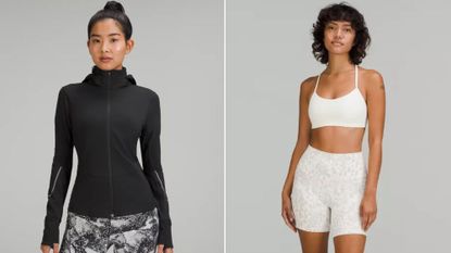 Two models wearing clothing in the Lululemon sale