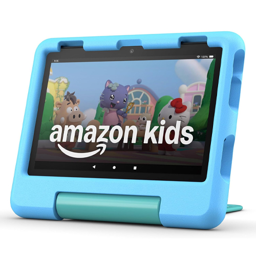 Amazon Fire HD 8 Kids in blue showing front