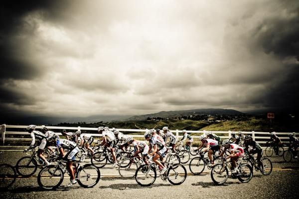 The women got started under cloudy for today's race.