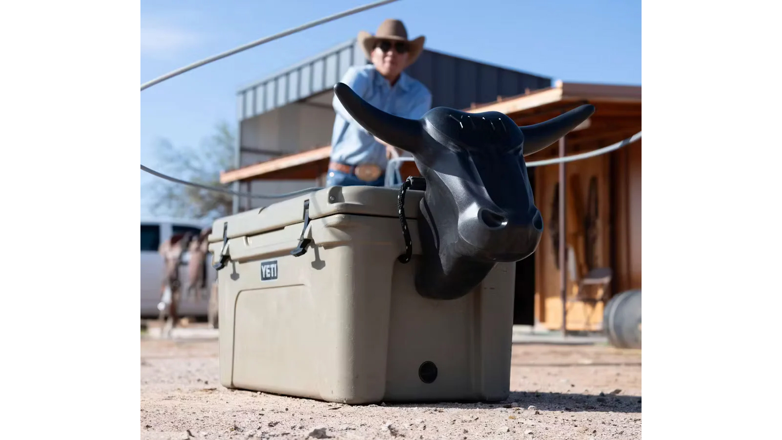 YETI Slick Horns mounted on a Tundra cooler