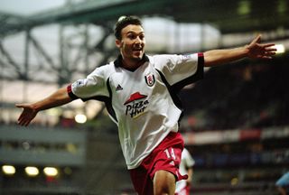 Steed Malbranque celebrates after scoring for Fulham against West Ham in 2001.