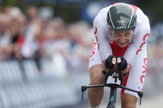 Marcin Bialoblocki rides in the European Championship time trial 2016