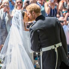 Prince Harry and Meghan Markle kissing on their wedding day