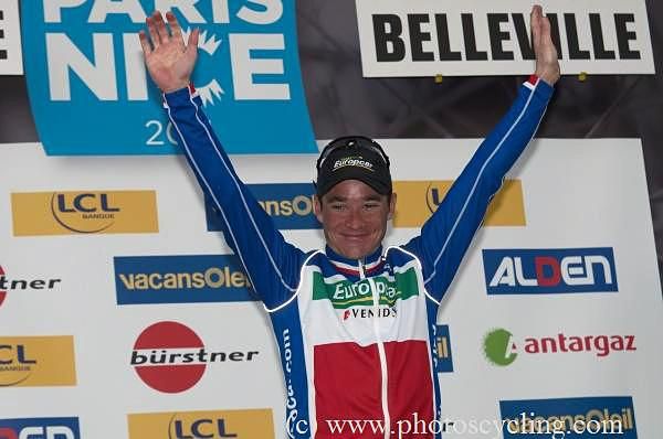 Thomas Voeckler (Europcar) celebrates his stage win