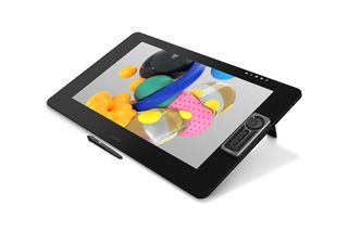 Wacom tablet displaying colourful graphics