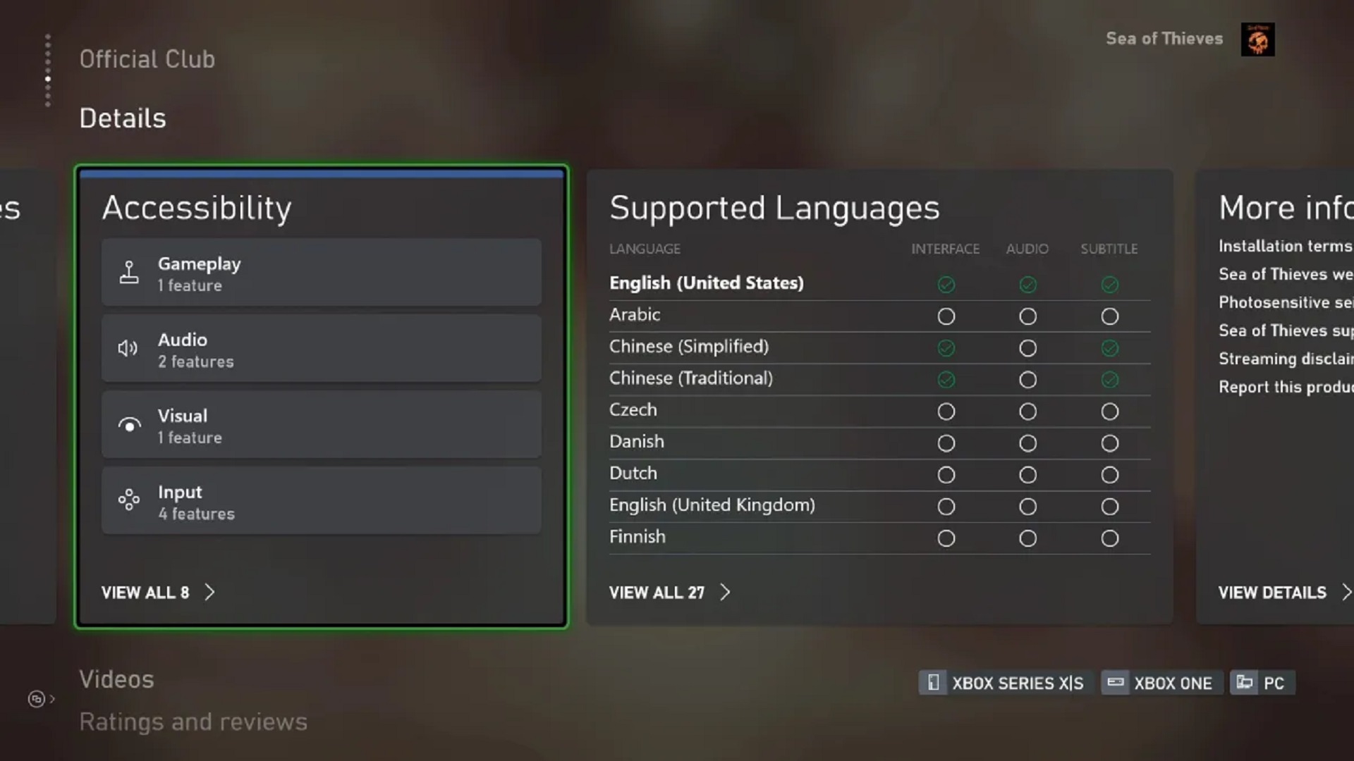 Game Accessibility Features Tags