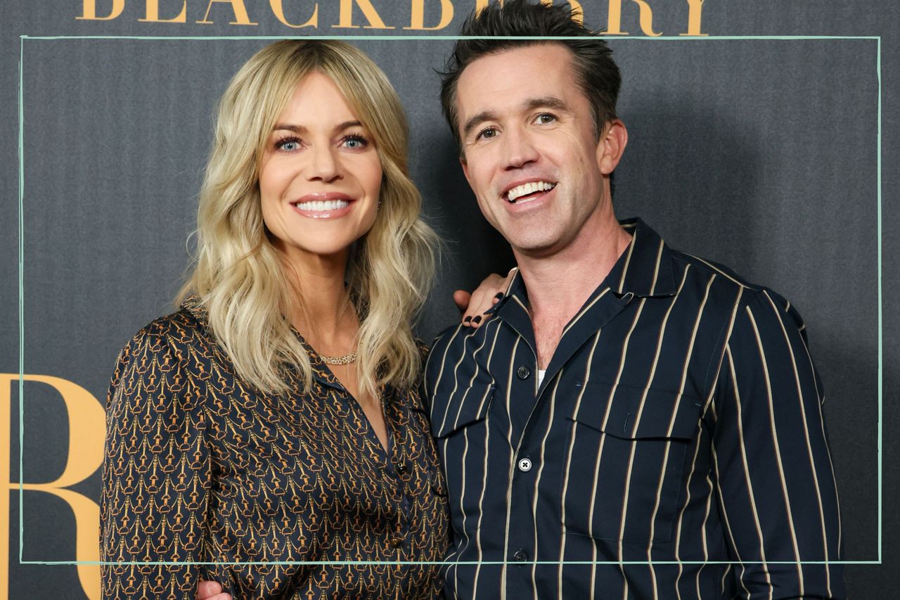 Rob McElhenney and his wife Kaitlin Olson on red carpet