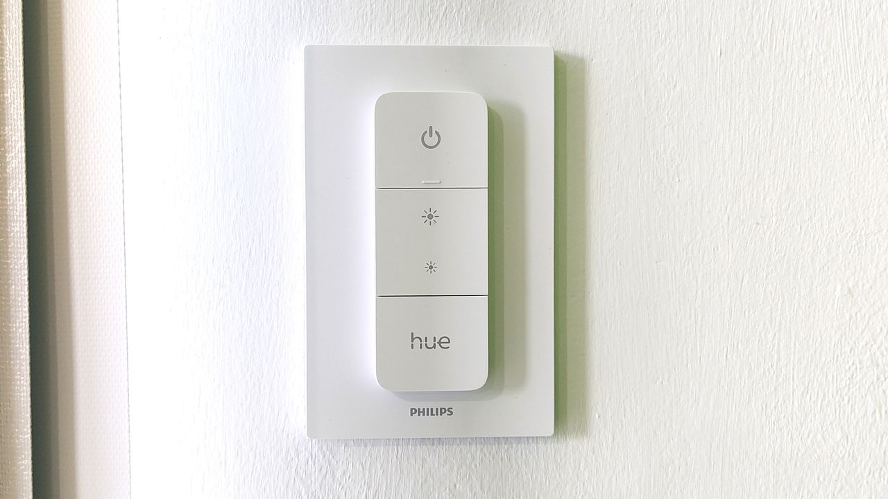 Philips Hue Dimmer Switch mounted on wall