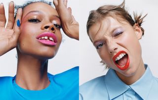 models wearing the Zara makeup collection