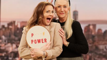 Helen Mirren appearing on The Drew Barrymore Show.