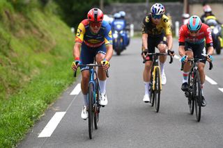 2023 Tour de France stage 5: Van Aert, Pedersen and Campenaerts on the lower slopes of the Col du Soudet