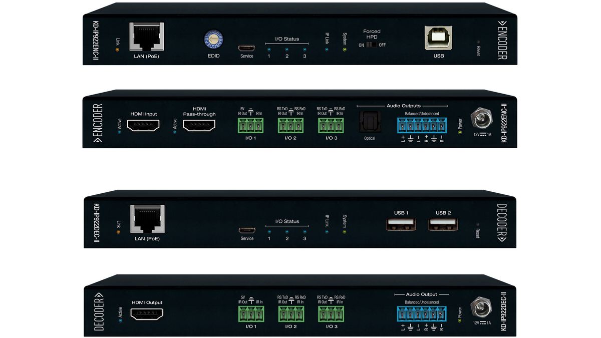 Key Digital AV-over-IP encoders and decoders. 