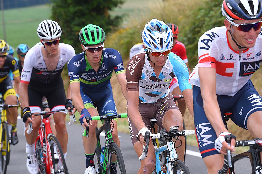 Alexis Vuillermoz and Daryl Impey in the breakaway group