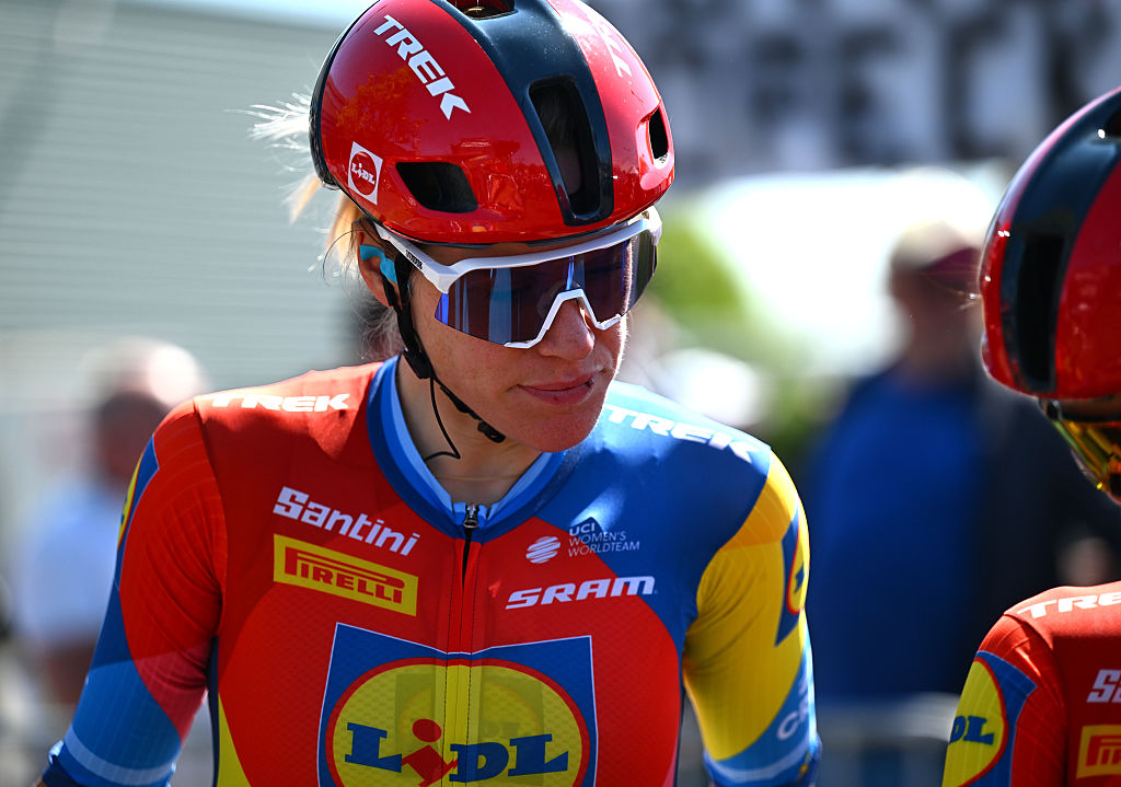 Ellen van Dijk (Lidl-Trek) prior to the 2025 Paris-Roubaix Femmes
