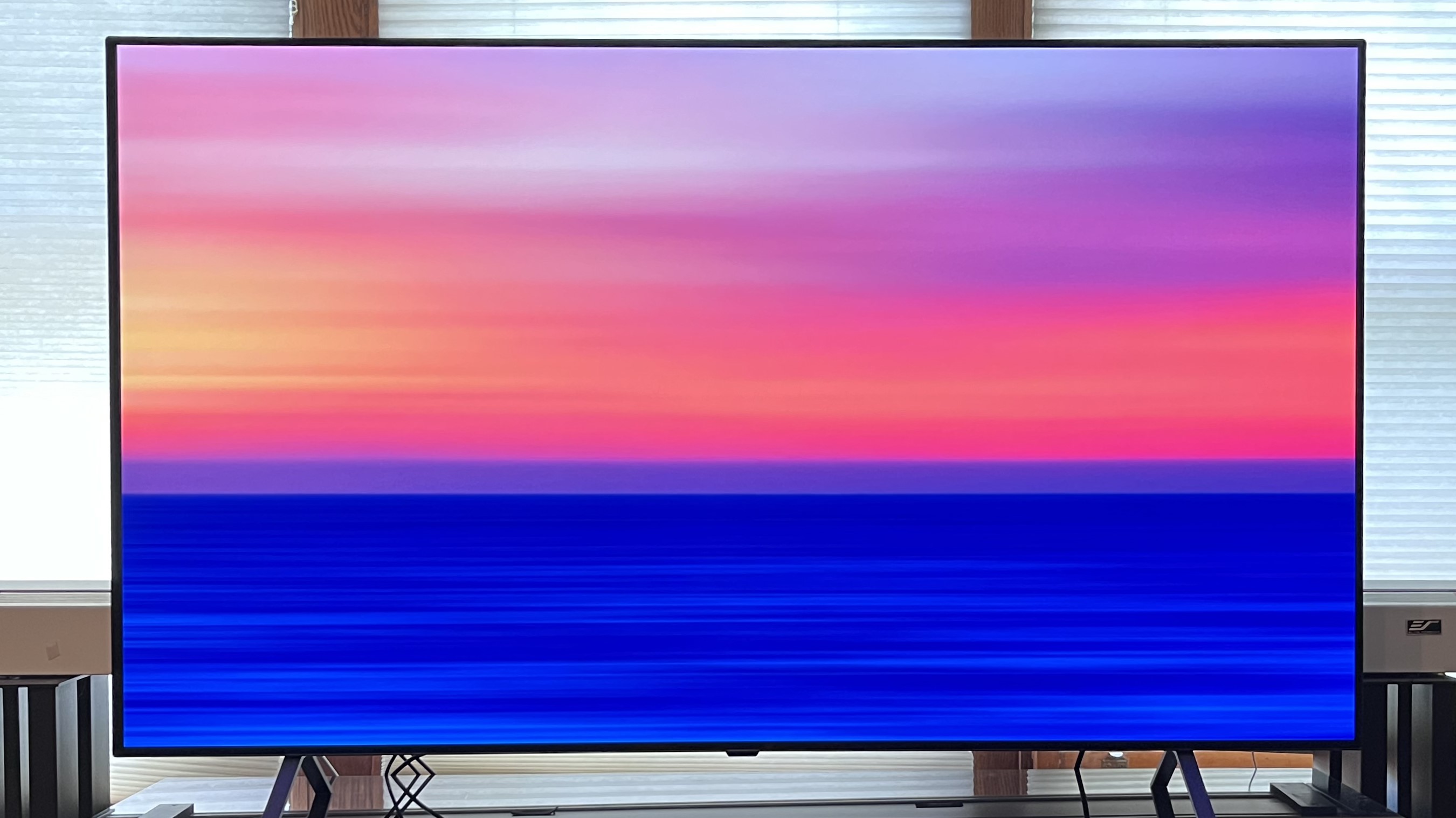 LG B4 OLED TV showing colorful image