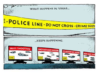Editorial cartoon Las Vegas shooting