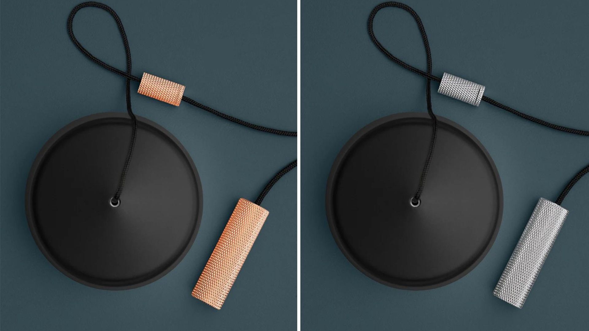 Black light pull cord with gold end and silver end to show options of how to make your bathroom look expensive on a budget