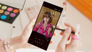galaxy s23 ultra press image showing woman using s pen photo features