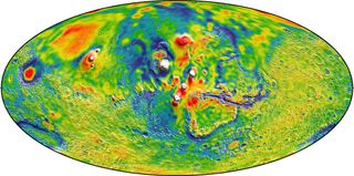 Thasis Volcanoes of Mars Map