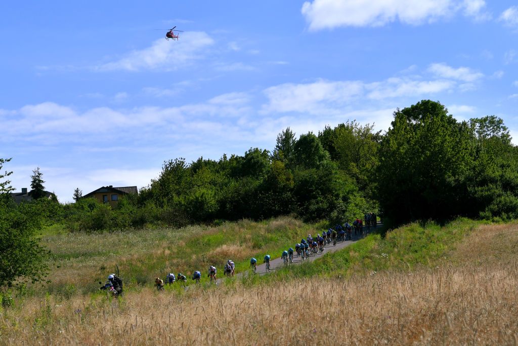 KATOWICE POLAND AUGUST 05 Peloton Landscape during the 77th Tour of Poland 2020 Stage 1 a 1958km stage from Silesian StadiumChorzw to SpodekKatowice TourdePologne tdp20 on August 05 2020 in Katowice Poland Photo by Luc ClaessenGetty Images