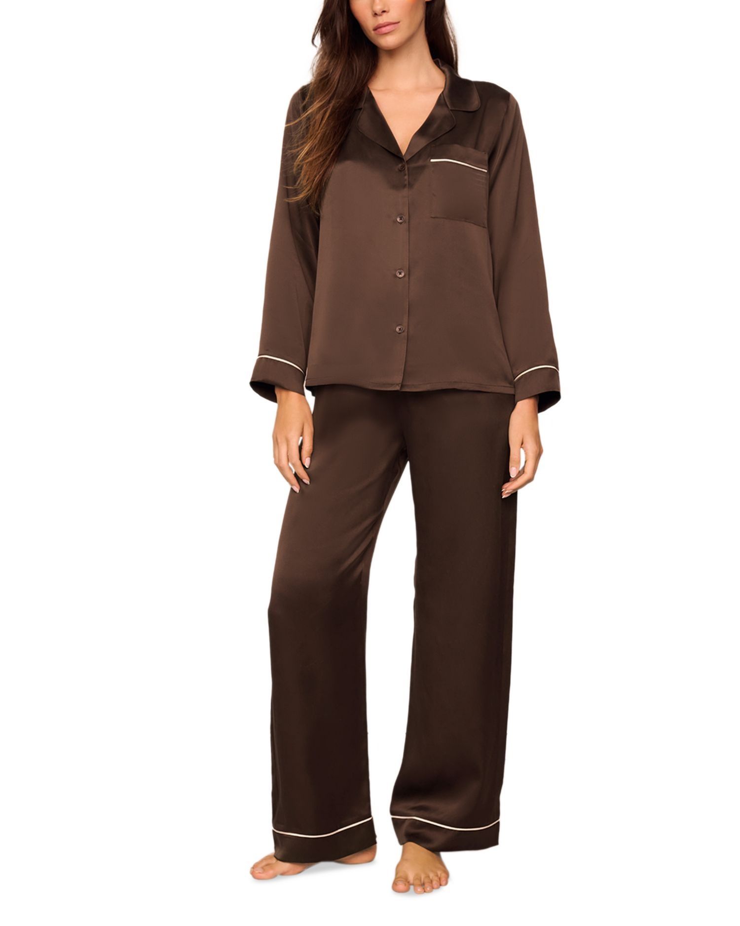 Inez Washable Silk Long Pajama Set