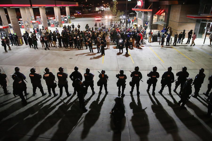 St. Louis police arrest Ferguson October protesters at gas station sit-in