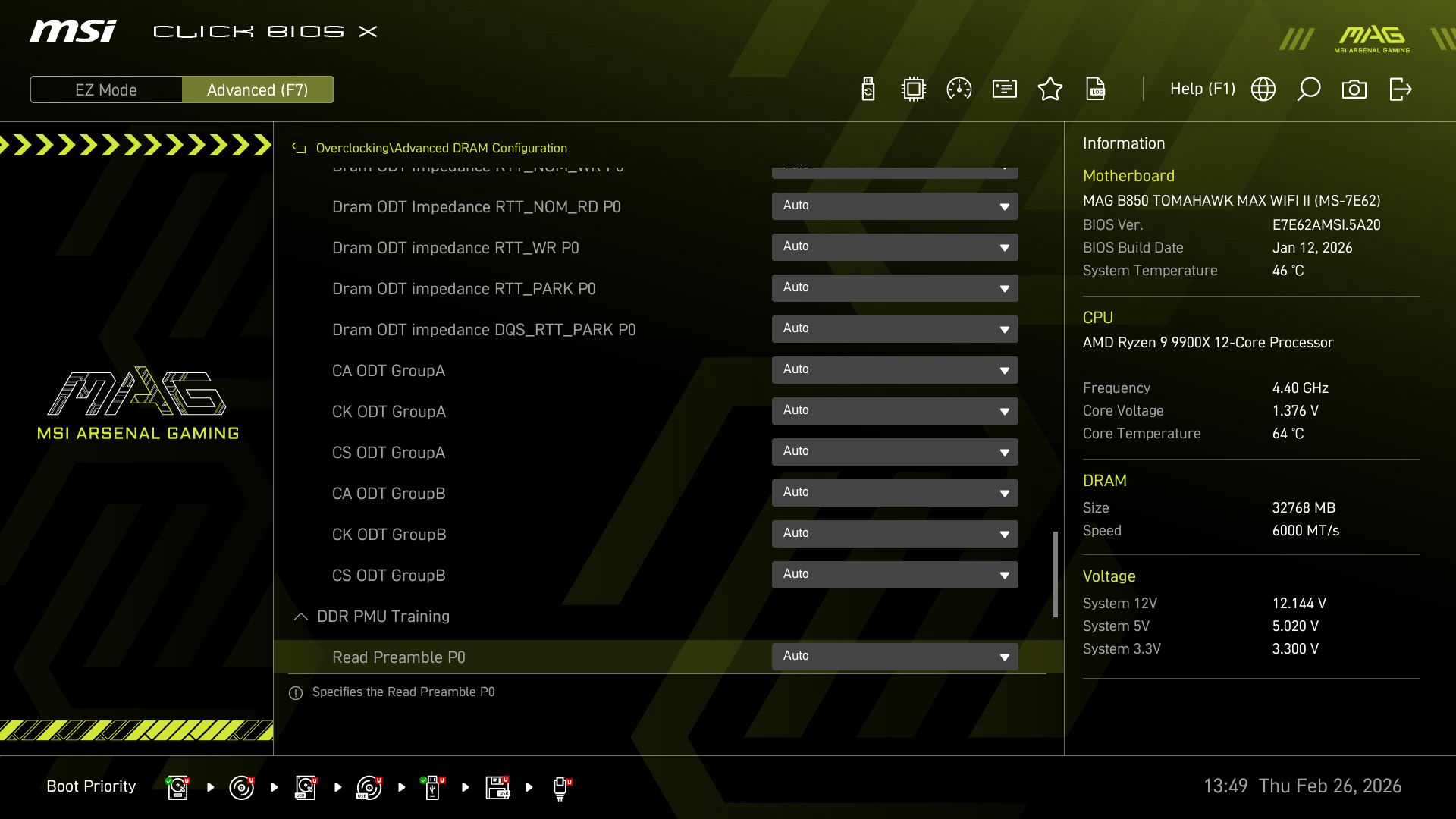 MSI MAG B850 Tomahawk Max Wifi II - BIOS