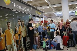 Thomas Cook passengers in Palma airport, Spain