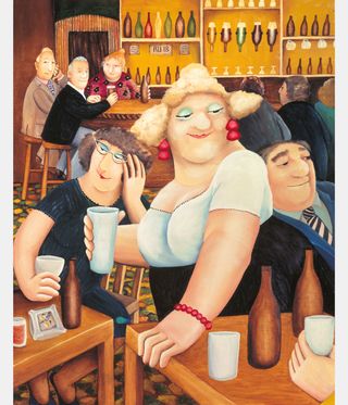 Beryl Cook painting of women in a bar