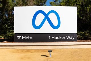 A sign in Silicon Valley showing Facebook's new brand name Meta