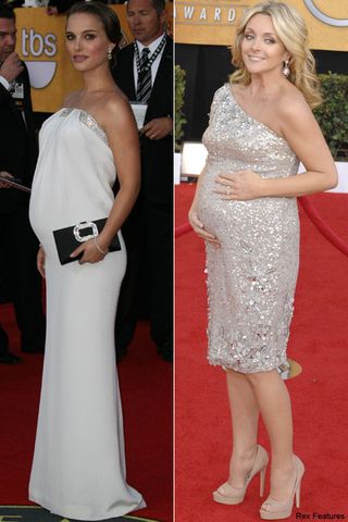 Natalie Portman and Jane Krakowski - Nicole Kidman opens up on surrogacy secret at SAG Awards - Nicole Kidman baby - SAG Awards 2011 - Screen Actors Guild Awards - Natalie Portman - Natalie Portman Pregnant - Winners - Celebrity News - Marie Claire - Mari