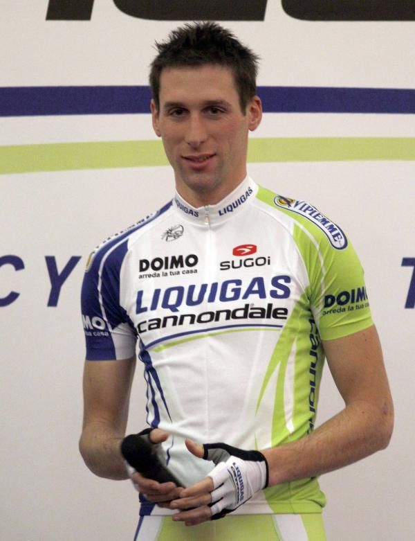 Tiziano Dall'Antonia at the Liquigas-Cannondale team presentation.