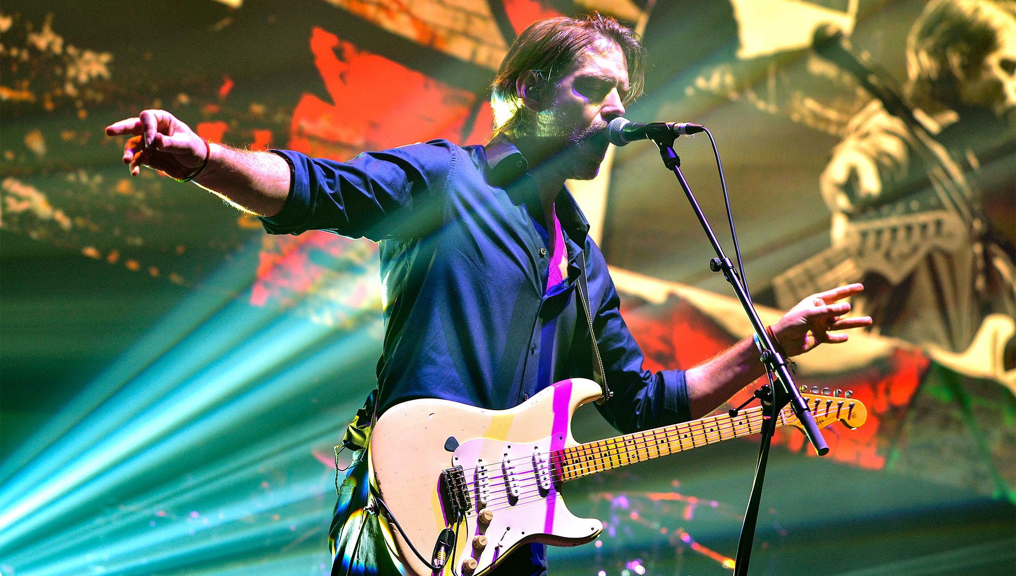 Ed O'Brien of Radiohead performs live on stage as 'EOB' during the second day of the BBC Radio 6 Music Festival at the Camden Roundhouse, on March 07, 2020 in London, England.