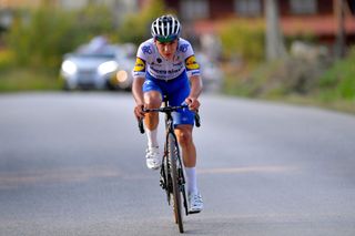 Remco Evenepoel (Deceuninck-Quickstep) racing to victory in the 2020 Tour de Pologne
