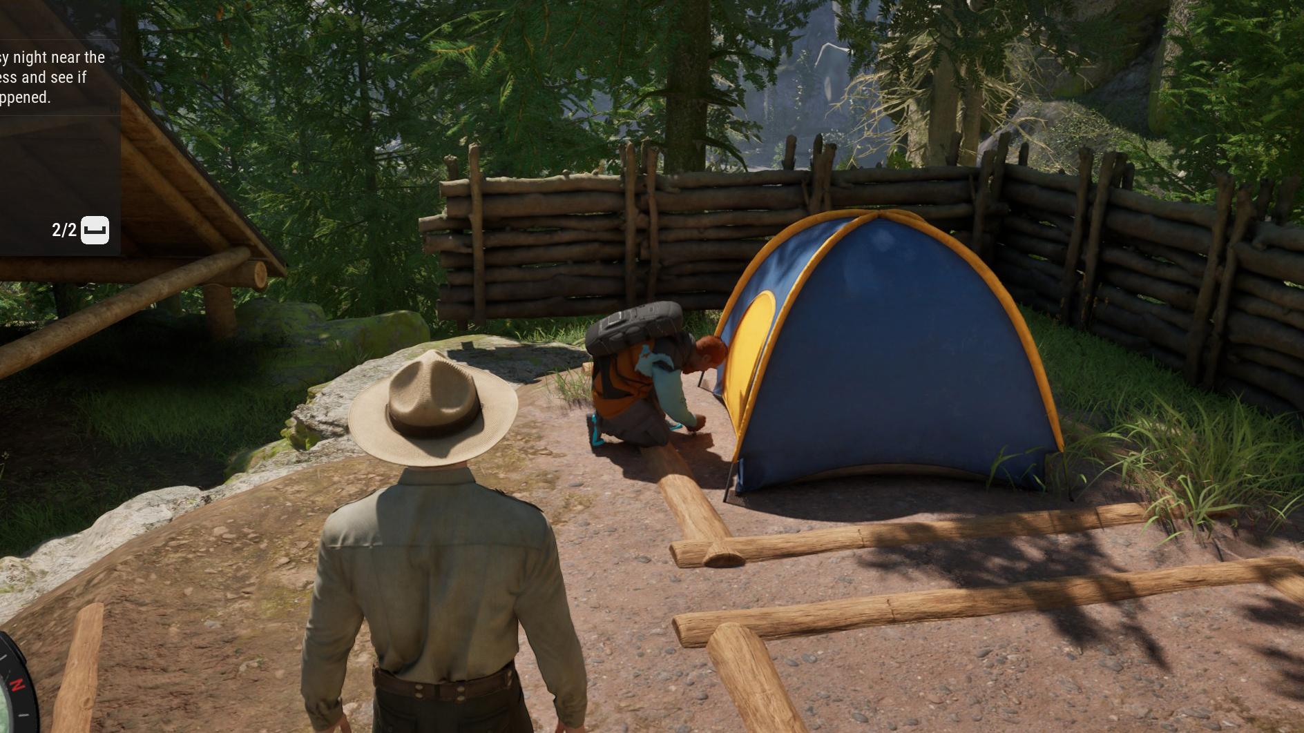 A park ranger doing park ranger things