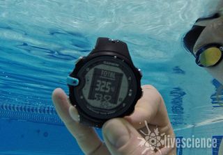The Garmin Swim tracks your laps, strokes, time in the pool and much more.