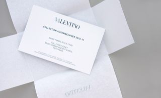 Valentino’s invitation came in a elegantly unfolding envelope