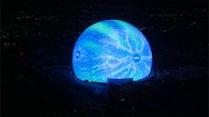 Dell Technologies logo shown on the Sphere in Las Vegas, Nevada.