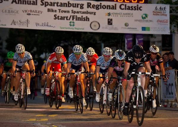 The pack is together with one lap remaining at Spartanburg