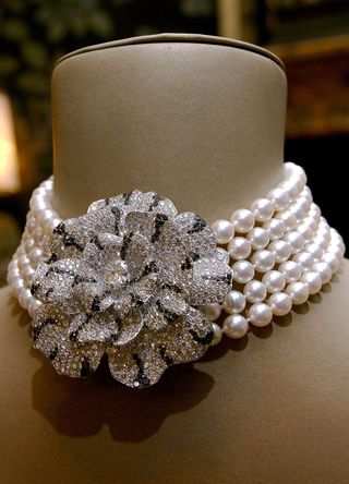 A diamond and pearl Chanel necklace