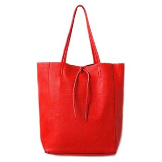 Amazon red leather tote bag