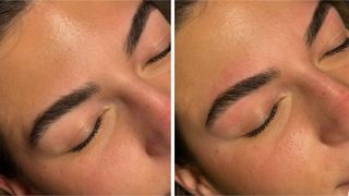 Emma Aerin Becker eyebrows before and after